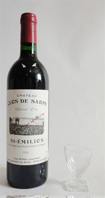 Lot 41 - Chateau Clos de Sarpe 1966, St Emilion, and An Early 19th Century Rummer (2) U: into neck