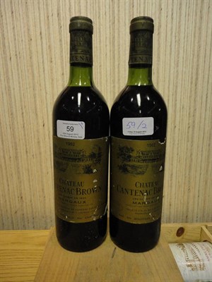 Lot 59 - Chateau Cantenac Brown 1982, Margaux (x2) (two bottles) U: top shoulder, nicked labels