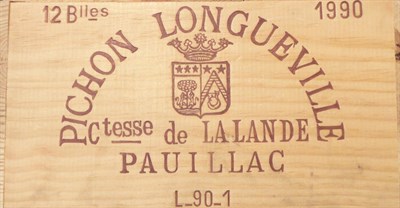 Lot 71 - Chateau Pichon Longueville Comtesse de Lalande 1990, Pauillac, owc (twelve bottles) U: removed from