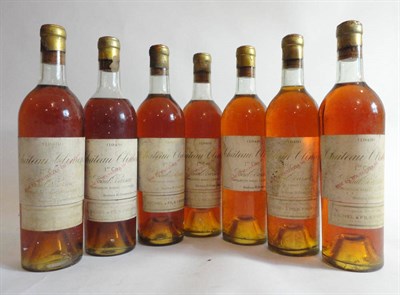 Lot 104 - Chateau Climens 1949, Barsac, with Sichel & Fils slip labels (seven bottles) U: 1x very top...