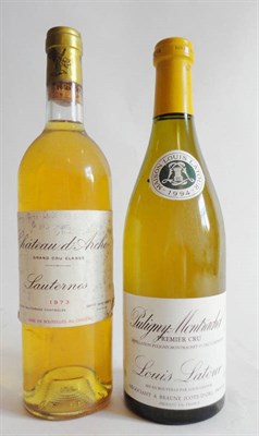 Lot 111 - Chateau d'Arche 1973, Sauternes, and Puligny Montrachet 1994, Louis Latour (two bottles) U:...