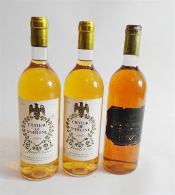 Lot 112 - Chateau Guiraud 1977, Sauternes; and Chateau De St Helene 1991, Sauternes (x2) (three bottles)...