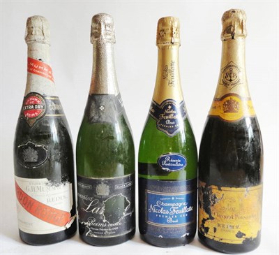 Lot 136 - G H Mumm NV, Veuve Clicquot NV, Lanson NV, and Nicolas Feuillatte NV (four bottles)