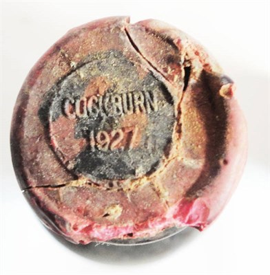 Lot 173 - Cockburn 1927, vintage port, identified from damaged capsule U: high fill