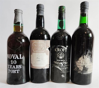 Lot 176 - Dow 1960, vintage port, Quinta Do Noval 1963, vintage port, Croft 1970, vintage port, and Noval...