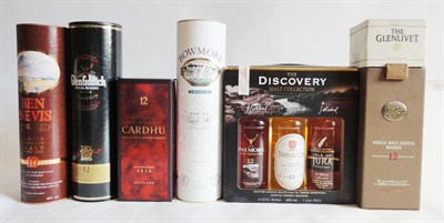 Lot 219 - Bowmore Legend, 70cl, 40%, The Glenlivet 12 Year Old, 70cl, 40%, Cardhu 12 Year Old, 70cl, 40%,...