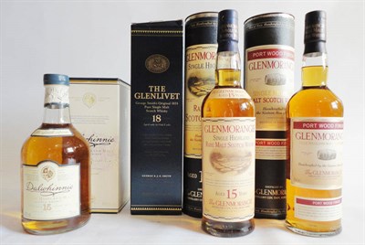 Lot 232 - Glenmorangie Port Wood Finish, 70Cl., 43%, in original tube, Glenmorangie 15 Year Old, 70Cl.,...