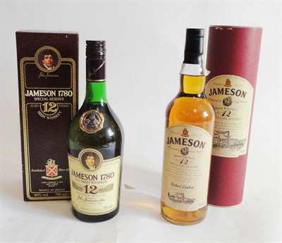 Lot 239 - Jameson 12 Year Old, Distillery Reserve, 40% volume, 700ml, original tube, and Jameson 1780 12 Year