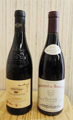 Lot 102A - Coudoulet de Beaucastel 2007, Pierre Perrin, oc (six bottles), Vacqueyras 2007, Patrick Lesec...