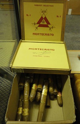 Lot 203A - Montecristo No. 4's, eight in a box of ten, marked Hecho en Cuba 8112, and twenty two other cigars