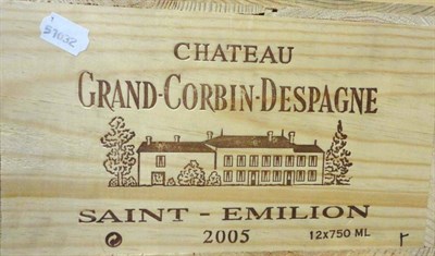 Lot 30 - Chateau Grand Corbin Despagne 2005, St Emilion, owc (twelve bottles)