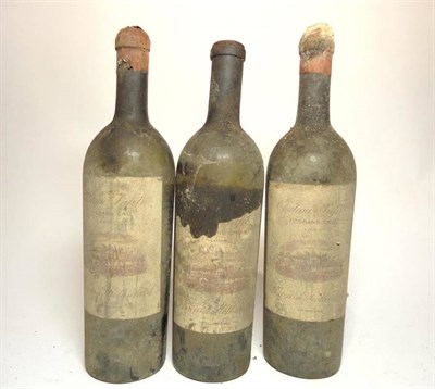 Lot 39 - Chateau Lafite Rothschild 1899, Pauillac (x3) (three bottles) U: 12cm to 15cm from the base of...