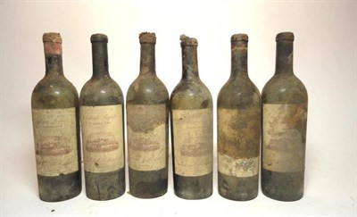Lot 42 - Chateau Lafite Rothschild 1899, Pauillac (x6) (six bottles) U: very low levels, sold for labels...