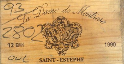 Lot 45 - Chateau La Dame de Montrose 1990, St Estephe, owc (twelve bottles)