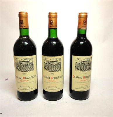 Lot 53 - Chateau Beausejour 1982, Fronsac (x3) (three bottles) U: into neck ot top shoulder