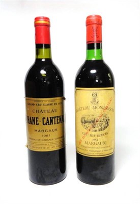Lot 82 - Chateau Monbrison 1982, Margaux; Chateau Brane-Cantenac 1981, Margaux (two bottles) U: both...