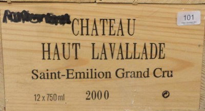 Lot 101 - Chateau Haut Lavallade 2000, St Emilion, owc (twelve bottles)