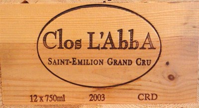 Lot 107 - Chateau Clos L'Abba 2003, St Emilion, owc (twelve bottles)