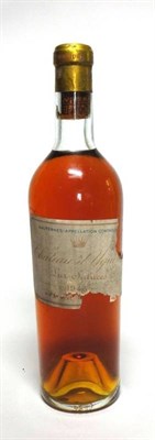 Lot 143 - Chateau d'Yquem 1945, Sauternes U: top shoulder, torn label