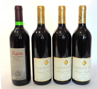 Lot 160 - Penfolds Bin 707 1998, Cabernet Sauvignon; Clarendon Hills 1998, Sandown Vineyard (x3) (four...