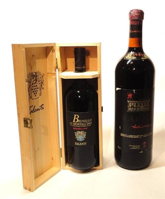 Lot 187 - Talenti Brunello di Montalcino 1997, magnum, owc; Mastroberardino Taurasi Radici 1987, double...