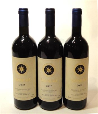 Lot 188 - Bolgheri Sassicaia 2002, Tenuta San Guido (x3) (three bottles) U: all into nect