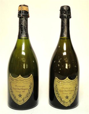 Lot 213 - Dom Perignon 1980, vintage champagne (x2) (two bottles) U: both 1cm, one foil and cork damaged