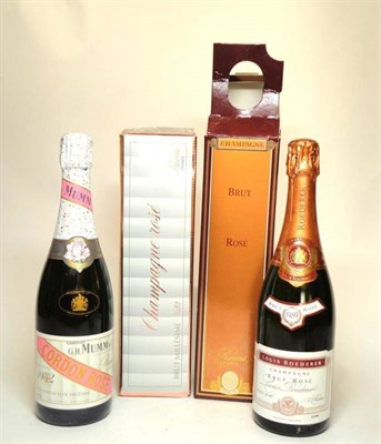 Lot 217 - Louis Roederer Brut Rose 1989, vintage champagne, oc; Mumm Cordon Rose 1982, vintage champagne,...