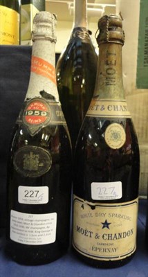 Lot 227 - Mumm 1959, vintage champagne, no body label; Moet & Chandon circa 1910-1930, NV champagne, By...