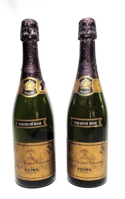 Lot 229 - Veuve Clicquot Rose 1969, vintage champagne (x2) (two bottles) U: 1.5cm, tear to neck label of...