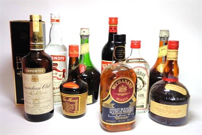 Lot 253 - A Mixed Parcel Including: Buchanans Reserve, Canadian Club, Johnnie Walker Black Label, and...