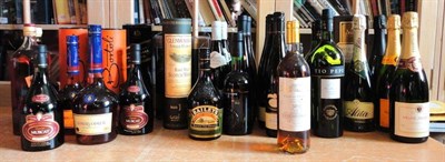 Lot 263 - A Mixed Parcel Including: Veuve Clicquot NV Champagne, Chateau Filhot 1990, Sauternes; Glenmorangie