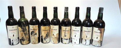 Lot 285 - Sandeman 1960, vintage port (x9) (nine bottles) U: 4x into neck 2x top shoulder 2x upper...