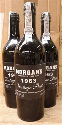 Lot 287 - Morgan's 1963, vintage port, (x3) (three bottles)