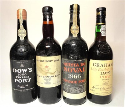 Lot 289 - Quinta Do Noval 1966, vintage port; Graham 1960, vintage port; Dow 1966, vintage port; Graham 1979