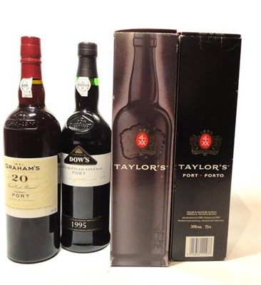 Lot 312 - Graham 20 Year Old Tawny Port; Dow LBV; Taylor LBV 1992; Taylor LBV 1004 (four bottles)