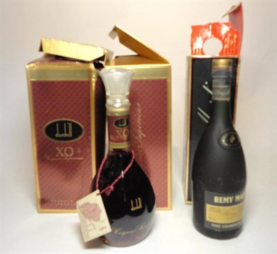 Lot 324 - Dunhill XO Cognac, crystal decanter, 70cl, 40%, with original box (2); Remy Martin VSOP Cognac,...