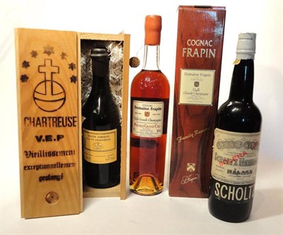 Lot 325 - Domaine Frapin Vieille Grande Champagne Cognac, Premier Grand Cru, original carton; Scholtz...