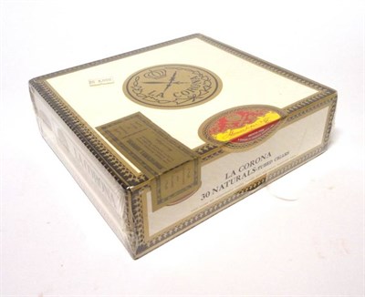 Lot 336 - La Corona Naturals (Naturales), box of 30, in original cellophane wrapper, label to base reads made