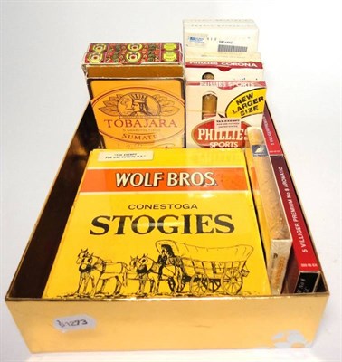 Lot 341 - A Collection of Over 100 Assorted Cigars Including; Wolf Bros Conestoga Stogies, box of 50,...