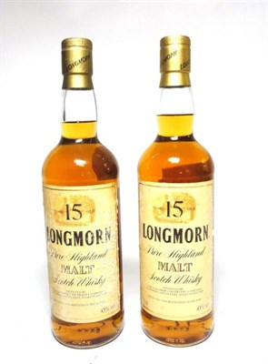 Lot 404 - Longmorn 15 Year Old, Pure Highland Malt Scotch Whisky, old style cream label, 75cl, 43% (x2)...