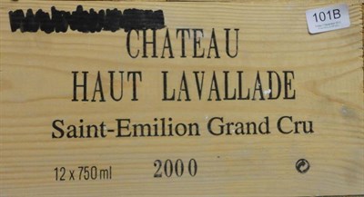 Lot 101B - Chateau Haut Lavallade 2000, St Emilion, owc (twelve bottles)