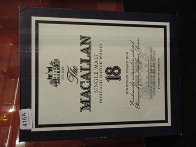 Lot 416A - The Macallan 18 Year Old, Distilled in 1988 and in Earlier Years, 700ml, 43%, in original...