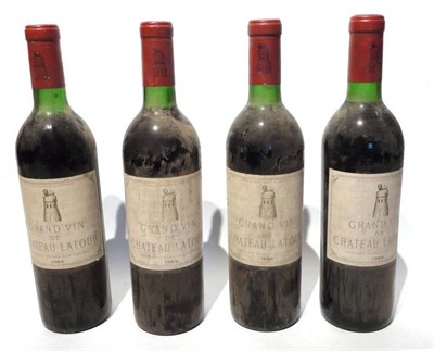 Lot 1013 - Chateau Latour 1969, Pauillac (x4) (four bottles) U: 2x very top shoulder 2x upper/top shoulder