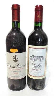 Lot 1038 - Chateau Giscours 1985, Margaux; Chateau Gaudin 1997, Pauillac (two bottles) U: top shoulder