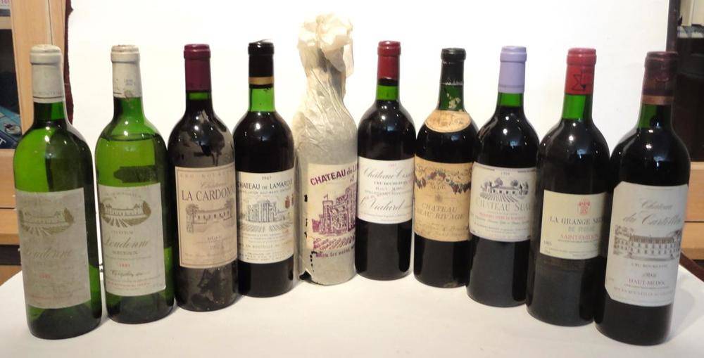 Lot 1039 - La Grange Neuve 1985, St Emilion; Chateau du Castillon 1986, Haut Medoc; Chateau De Lamarque...