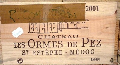 Lot 1076 - Chateau Les Ormes De Pez 2001, St Estephe, owc (twelve bottles)