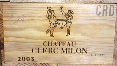 Lot 1084 - Chateau Clerc Milon 2003, Pauillac, owc (twelve bottles)