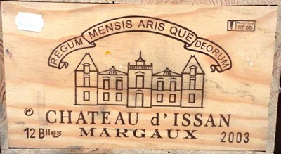 Lot 1088 - Chateau d'Issan 2003, Margaux, owc (twelve bottles)