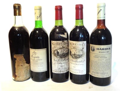 Lot 1131 - Penfolds Cabernet Shiraz Bin 389 1981; Hardy's Reserve Bin 1974; Chateau Cancat 1983, St...